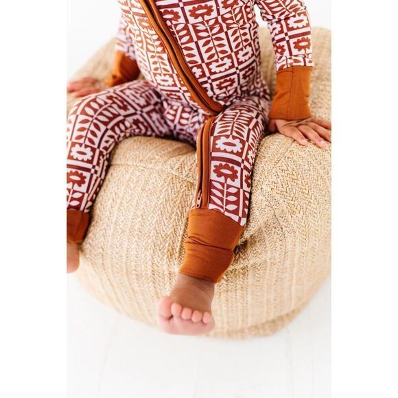 NWT Wild Woven Spiced Blooms Zip Romper- Modal like Bamboo - Picture 3 of 6